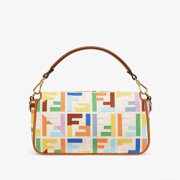 Cheap Fendi Baguette Motif Multicolor Bag Medium In FF Canvas 0718